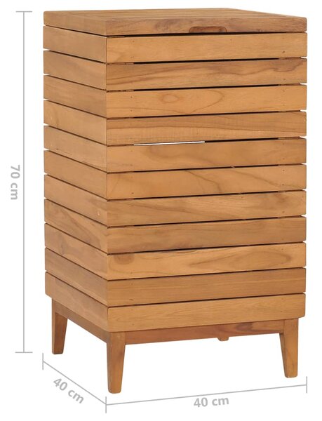 VidaXL Καλάθι Απλύτων 40 x 40 x 70 εκ. από Μασίφ Ξύλο Teak