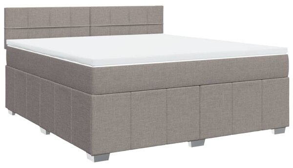 VidaXL Κρεβάτι Boxspring με Στρώμα Taupe 180x200 εκ. Υφασμάτινο