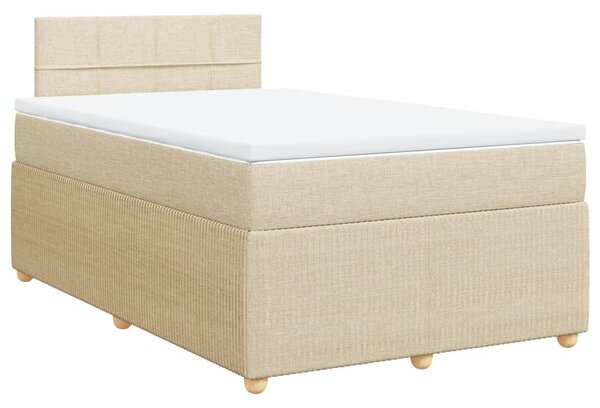 VidaXL Κρεβάτι Boxspring με Στρώμα Κρεμ 120x190 εκ. Υφασμάτινο