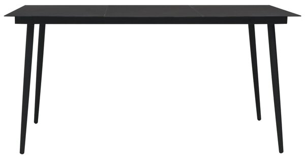 VidaXL Σετ Τραπεζαρίας Εξωτερικού Χώρου 7 τεμ. Μαύρο από Ρατάν PVC