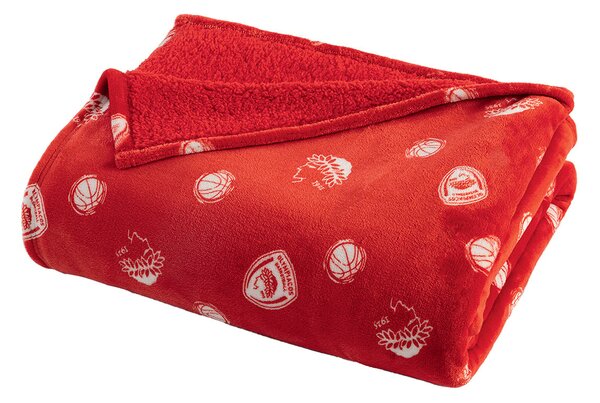 Κουβέρτα Fleece Μονή Με Γουνάκι (160x220) Palamaiki Olympiacos BL