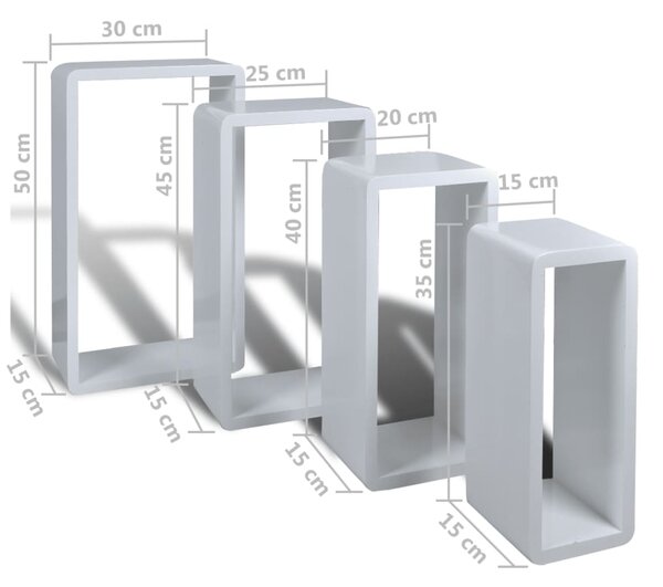 VidaXL Ράφια Κύβοι Τοίχου 8 τεμ. Λευκά