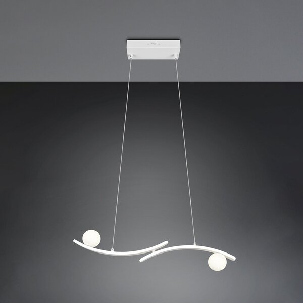 Trio Lighting Κρεμαστό φωτιστικό LED Napoli, λευκό ματ, μήκος 82 cm, μέταλλο, CCT, ρυθμιζόμενος, Λευκό, Σαλόνι / τραπεζαρία, Μέταλλο, σύγχρονο
