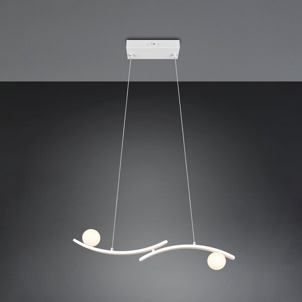 Trio Lighting Κρεμαστό φωτιστικό LED Napoli, λευκό ματ, μήκος 82 cm, μέταλλο, CCT, ρυθμιζόμενος, Λευκό, Σαλόνι / τραπεζαρία, Μέταλλο, σύγχρονο