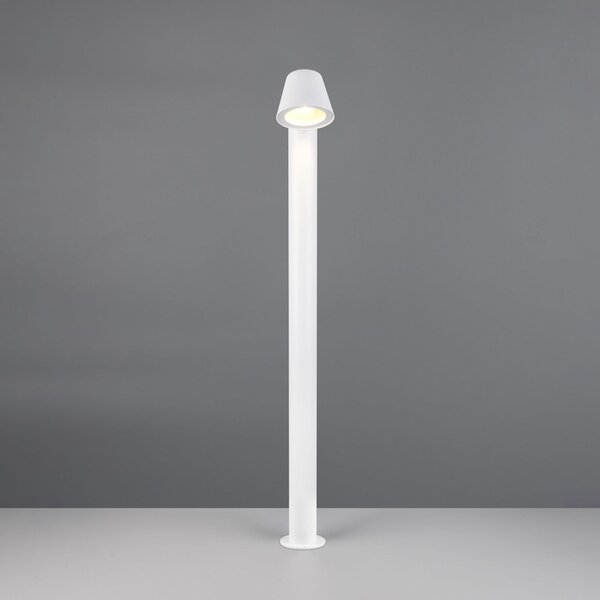 Trio Lighting Λάμπα δρόμου Beni, λευκό ματ, ύψος 100 cm, μέταλλο, ρυθμιζόμενος, Μαύρο, Μέταλλο, σύγχρονο