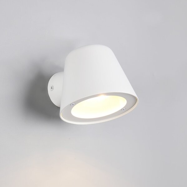 Trio Lighting Εξωτερικός φωτιστικός Beni, λευκό ματ, πλάτος 11 cm, μέταλλο, ρυθμιζόμενος, Λευκό, Μέταλλο, σύγχρονο