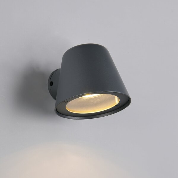 Trio Lighting Εξωτερικός φωτιστικός Beni, μαύρο ματ, πλάτος 11 cm, μέταλλο, ρυθμιζόμενος, Μαύρο, Μέταλλο, σύγχρονο