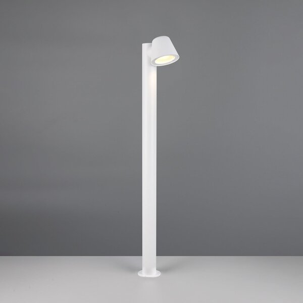 Trio Lighting Λάμπα δρόμου Beni, λευκό ματ, ύψος 100 cm, μέταλλο, ρυθμιζόμενος, Μαύρο, Μέταλλο, σύγχρονο