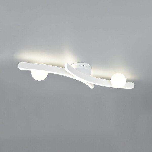 Trio Lighting Φωτιστικό οροφής LED Napoli, λευκό ματ, μήκος 70 cm, μέταλλο CCT, ρυθμιζόμενος, Λευκό, Σαλόνι / τραπεζαρία, Μέταλλο, σύγχρονο