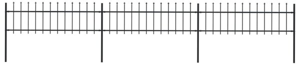 VidaXL Κάγκελα Περίφραξης με Λόγχες Μαύρα 5,1 x 0,6 μ. από Χάλυβα