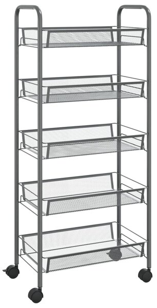 VidaXL Τρόλεϊ Κουζίνας 5 Επιπέδων Γκρι 46 x 26 x 105 εκ. Σιδερένιο