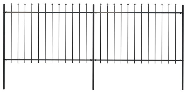 VidaXL Κάγκελα Περίφραξης με Λόγχες Μαύρα 3,4 x 1,2 μ. από Χάλυβα