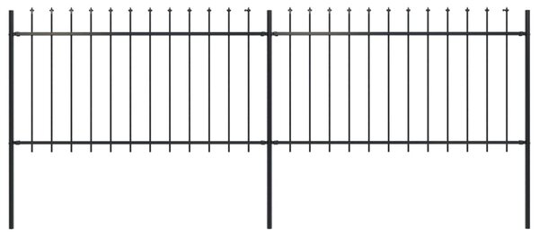 VidaXL Κάγκελα Περίφραξης με Λόγχες Μαύρα 3,4 x 1 μ. από Χάλυβα