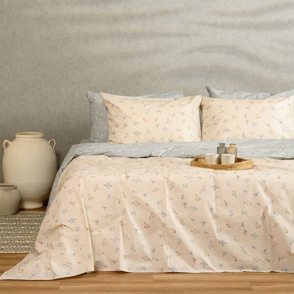 Παπλωματοθήκη Μονή (165x245) 2 Όψεων Melinen Ultra Line Amour Blue-Beige