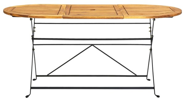 VidaXL Σετ Τραπεζαρίας Εξ. Χώρου Πτυσσόμενο 7 τεμ. Μασίφ Ξύλο Ακακίας