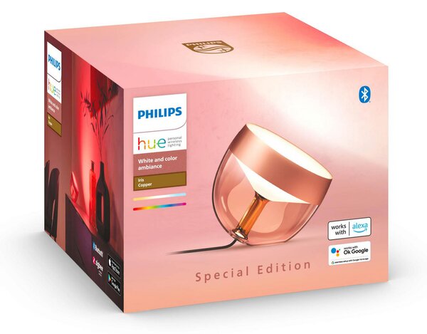 Philips Hue Επιτραπέζιο φωτιστικό LED Iris WACA, χαλκός, ρυθμιζόμενος, Χαλκού, Σαλόνι / τραπεζαρία, Πλαστικό, σύγχρονο