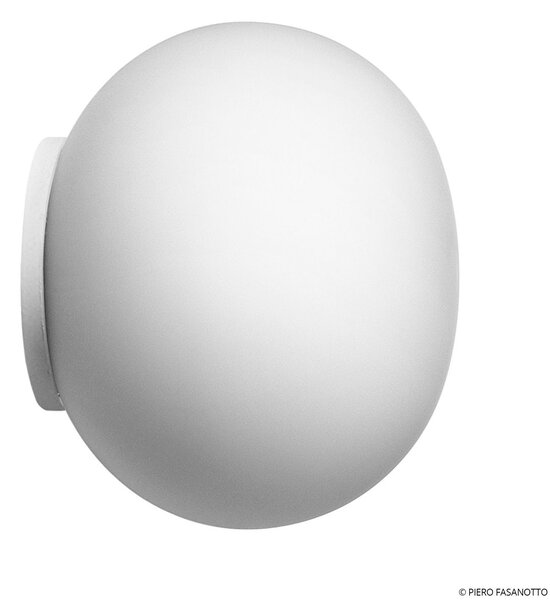 FLOS Mini Glo-Ball Καθρέφτης/Απλίκι, λευκό/οπαλίνα, ρυθμιζόμενος, Λευκό, Σαλόνι / τραπεζαρία, Γυαλί, σχεδιασμός