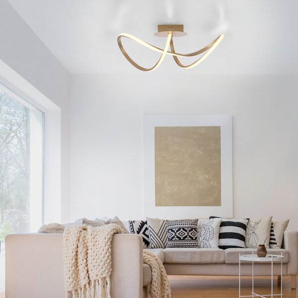 JUST LIGHT. GmbH Φωτιστικό οροφής LED Maria, dimmable, ορειχάλκινο, ρυθμιζόμενος, Χρυσό / Ορείχαλκου, υπνοδωμάτιο, Αλουμίνιο, σύγχρονο