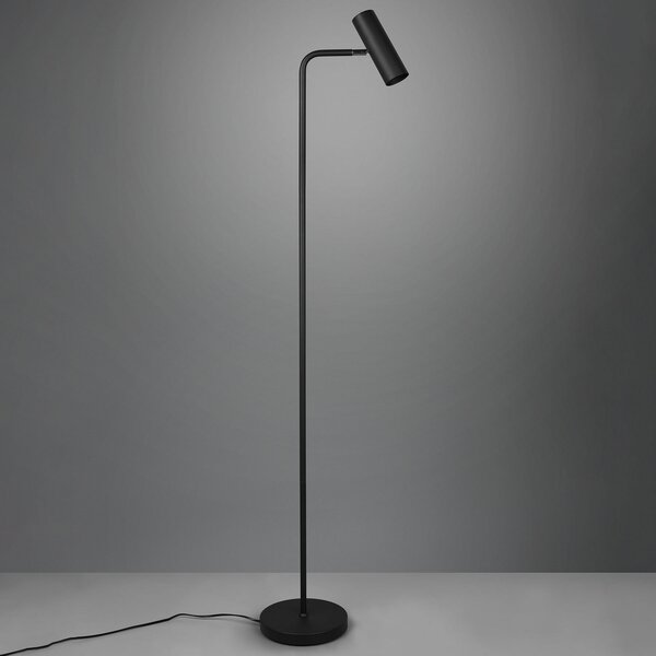 Trio Lighting Φωτιστικό δαπέδου Marley, μαύρο, ύψος 151 cm, μέταλλο, Μαύρο, Σαλόνι / τραπεζαρία, Μέταλλο, σύγχρονο, Μόνιμη σκιά