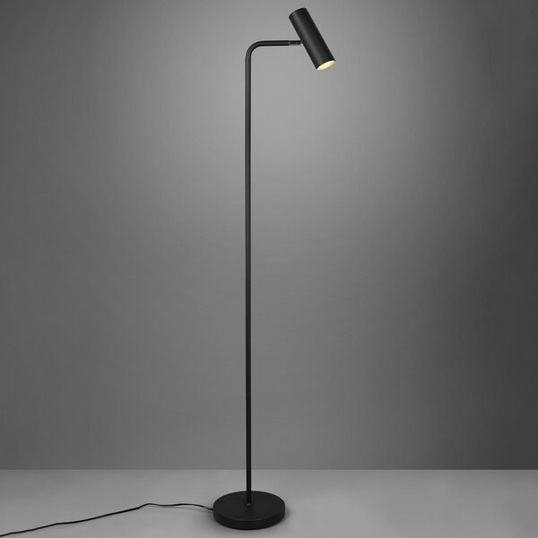 Trio Lighting Φωτιστικό δαπέδου Marley, μαύρο, ύψος 151 cm, μέταλλο, Μαύρο, Σαλόνι / τραπεζαρία, Μέταλλο, σύγχρονο, Μόνιμη σκιά