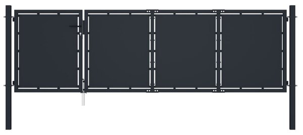 VidaXL Πόρτα Περίφραξης Κήπου Ανθρακί 350 x 100 εκ. Ατσάλινη
