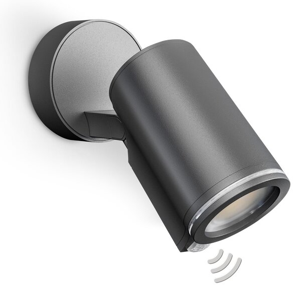 STEINEL Smart Sensor - Εξωτερικός προβολέας One SC, ανθρακί, IP44, Μαύρο, Μέταλλο, σύγχρονο, Προβολέας τοίχου