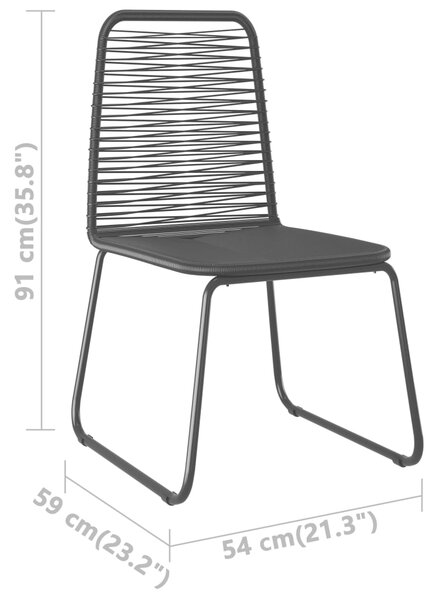 VidaXL Σετ Τραπεζαρίας Κήπου 5 τεμ. Μαύρο από Ρατάν PVC