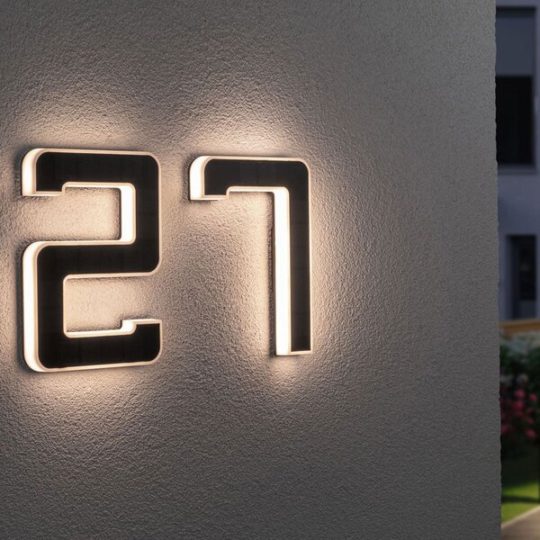 Paulmann LED ηλιακό σπίτι νούμερο 5, Μαύρο, Πλαστικό, σύγχρονο