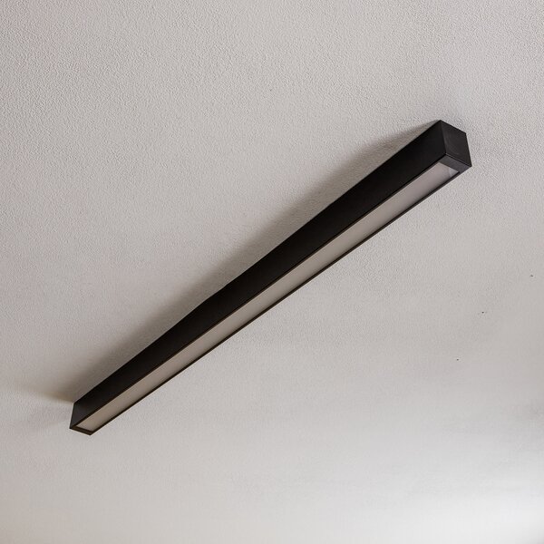 Nowodvorski Lighting Φωτιστικό οροφής Straight μαύρο 122 cm, Μαύρο, Σαλόνι / τραπεζαρία, Μέταλλο, σύγχρονο