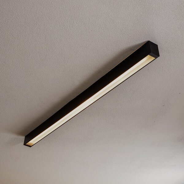 Nowodvorski Lighting Φωτιστικό οροφής Straight μαύρο 122 cm, Μαύρο, Σαλόνι / τραπεζαρία, Μέταλλο, σύγχρονο
