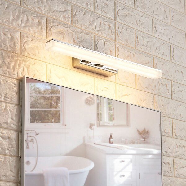 Lucande LED φωτιστικό τοίχου μπάνιου Julie, 46cm, χρώμιο, μέταλλο, IP44, Μεταλλικό, Μπάνιο, Μέταλλο, σύγχρονο