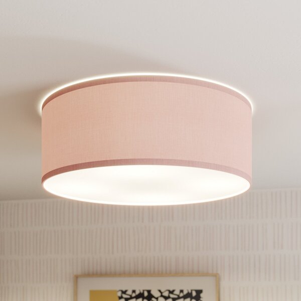 TK Lighting Φωτιστικό οροφής Rondo Kids, Ø 38 cm, ροζ, ρυθμιζόμενος, Ροζ / Ροζέ, Παιδικό δωμάτιο, Ύφασμα / Κλωστοϋφαντουργία, σύγχρονο