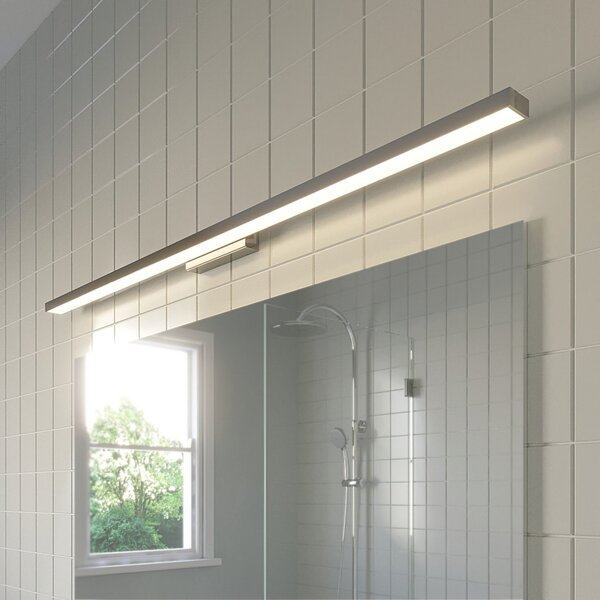 Lindby LED φωτιστικό μπάνιου και καθρέφτη Alenia, 120 cm, χρώμιο, Μεταλλικό, Μπάνιο, Μέταλλο, σύγχρονο
