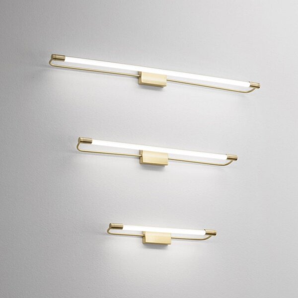 Fabas Luce Φωτιστικό τοίχου Rapallo LED, ορειχάλκινο, IP44, 60 cm, Χρυσό / Ορείχαλκου, Διάδρομος, Μέταλλο, σύγχρονο