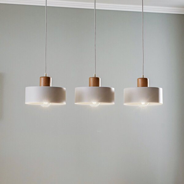 EMIBIG LIGHTING Κρεμαστό φωτιστικό Tako, τριπλό, λευκό, ρυθμιζόμενος, Λευκό, Σαλόνι / τραπεζαρία, Μέταλλο, σύγχρονο