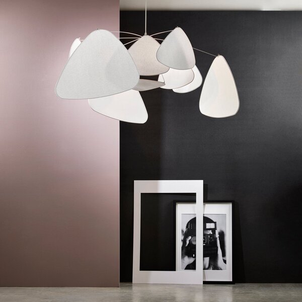 MARKET SET Κρεμαστό φωτιστικό Screen XL, 60 cm, λευκό, χαρτί, ρυθμιζόμενος, Λευκό, Σαλόνι / τραπεζαρία, Χαρτί / χαρτόνι, σχεδιασμός