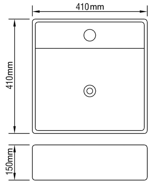 VidaXL Νιπτήρας με Οπή Υπερχείλισης Χρυσός 41 x 41 x 15 εκ. Κεραμικός