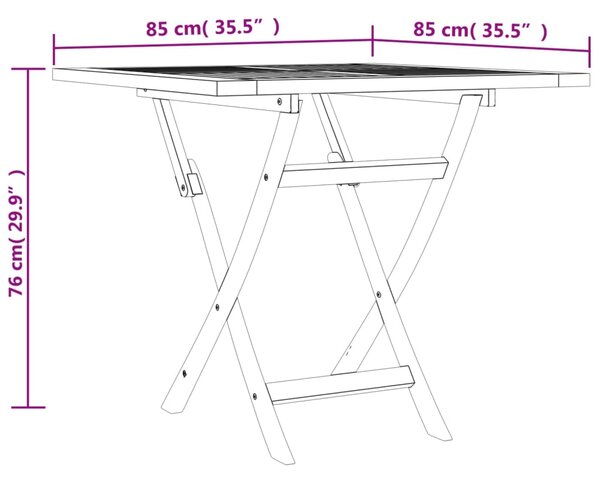 VidaXL Τραπέζι Κήπου Πτυσσόμενο 85 x 85 x 76 εκ. από Μασίφ Ξύλο Teak