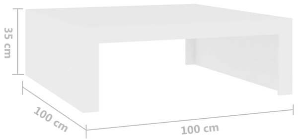 VidaXL Τραπεζάκι Σαλονιού Λευκό 100x100x35 εκ. Επεξ. Ξύλο