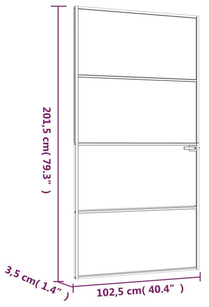 VidaXL Εσωτερική Πόρτα 102x201,5 εκ. Ψημένο Γυαλί και Λεπτό Αλουμίνιο