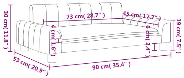 VidaXL Καναπές Παιδικός Γκρι 90 x 53 x 30 εκ. από Συνθετικό Δέρμα