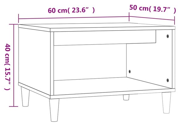 VidaXL Τραπεζάκι Σαλονιού Γυαλ. Λευκό 60x50x40 εκ. Επεξεργασμένο Ξύλο