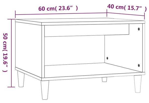 VidaXL Τραπεζάκι Σαλονιού Γκρι Sonoma 60x50x40 εκ. Επεξεργασμένο Ξύλο