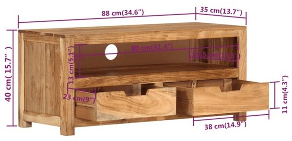 VidaXL Έπιπλο Τηλεόρασης 88 x 35 x 40 εκ. από Μασίφ Ξύλο Ακακίας