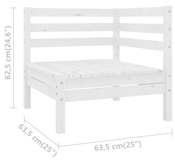 VidaXL Σαλόνι Κήπου Σετ 3 Τεμαχίων Λευκό από Μασίφ Ξύλο Πεύκου