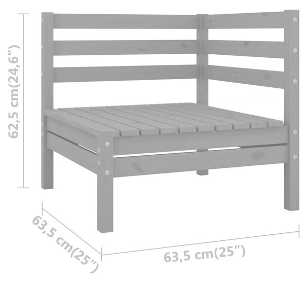 VidaXL Σαλόνι Κήπου Σετ 3 Τεμαχίων Γκρι από Μασίφ Ξύλο Πεύκου