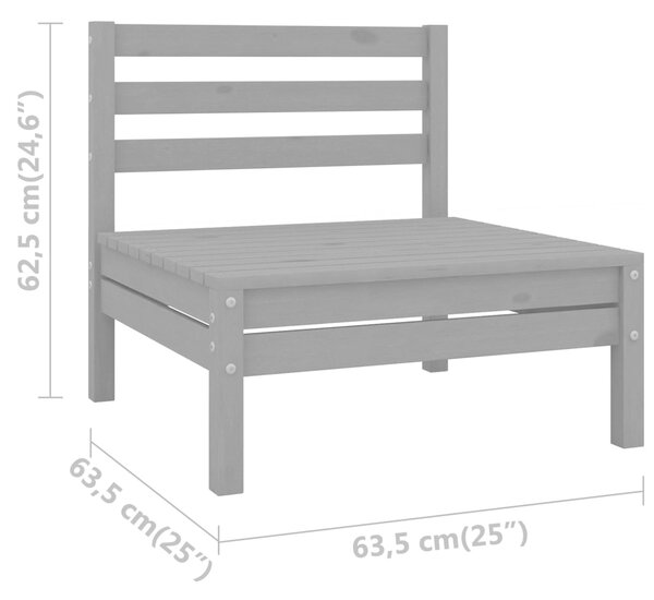 VidaXL Σαλόνι Κήπου Σετ 3 Τεμαχίων Γκρι από Μασίφ Ξύλο Πεύκου