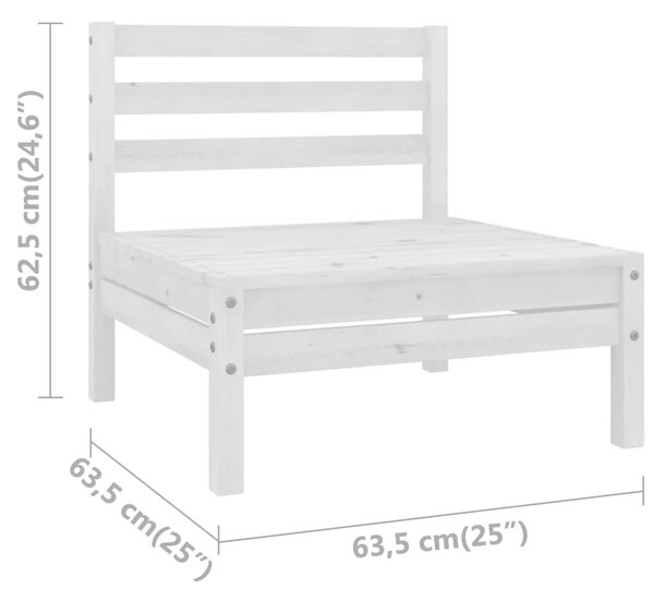 VidaXL Σαλόνι Κήπου Σετ 3 Τεμαχίων Λευκό από Μασίφ Ξύλο Πεύκου