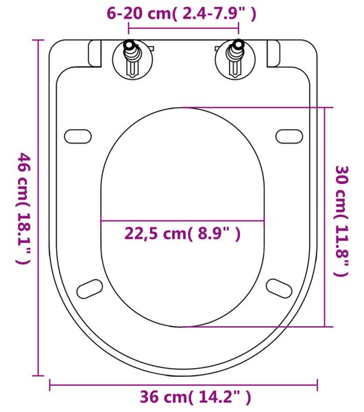 VidaXL Καλύμματα Λεκάνης με Μηχανισμό Soft Close 2 τεμ. Λευκά Πλαστικά