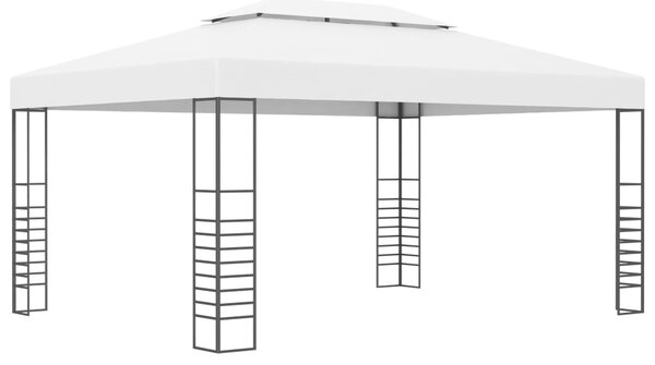 VidaXL Κιόσκι με Φωτάκια LED Λευκό 4 x 3 x 2,7 μ